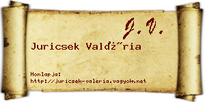 Juricsek Valéria névjegykártya